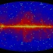 An image of the sky in gamma rays. Gamma ray burst locations on the sky are marked.