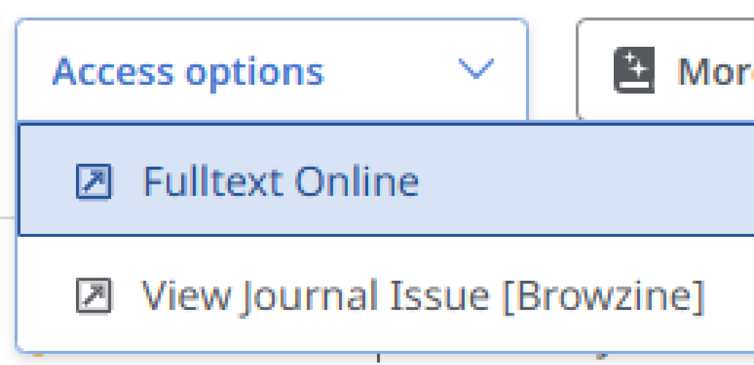 Access options in the library article search service