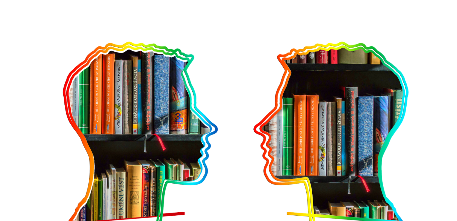 Illustration: två människor möts i samtal. Bild från Pixabay