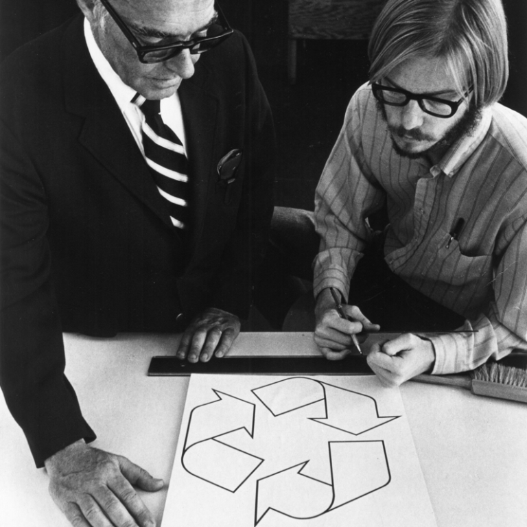 Hans Buehler, regional manager of the Container Corporation of America, and Gary Anderson.