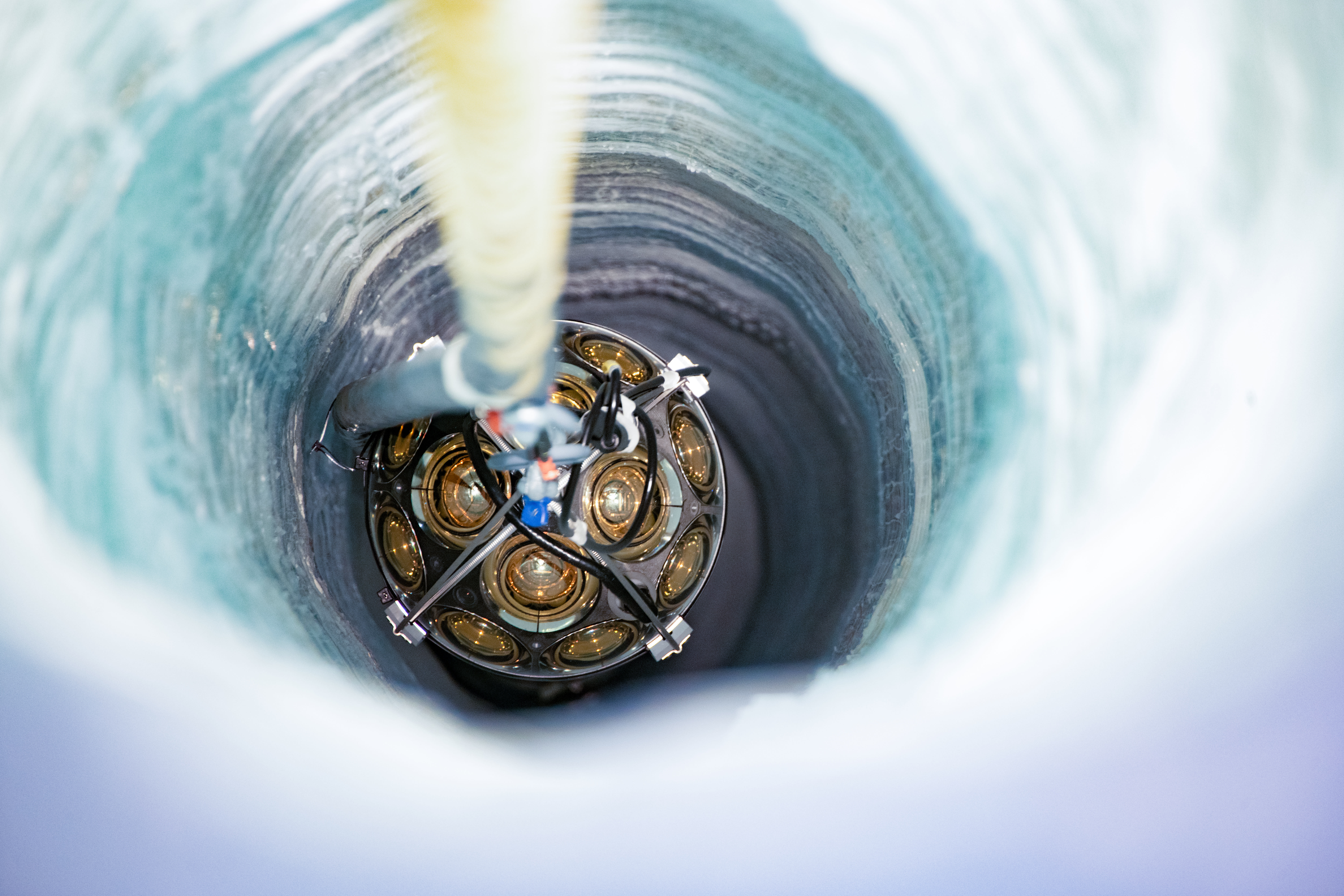 A controllable Swedish-made camera waiting to be lowered into a borehole. Photo: IceCube/NSF
