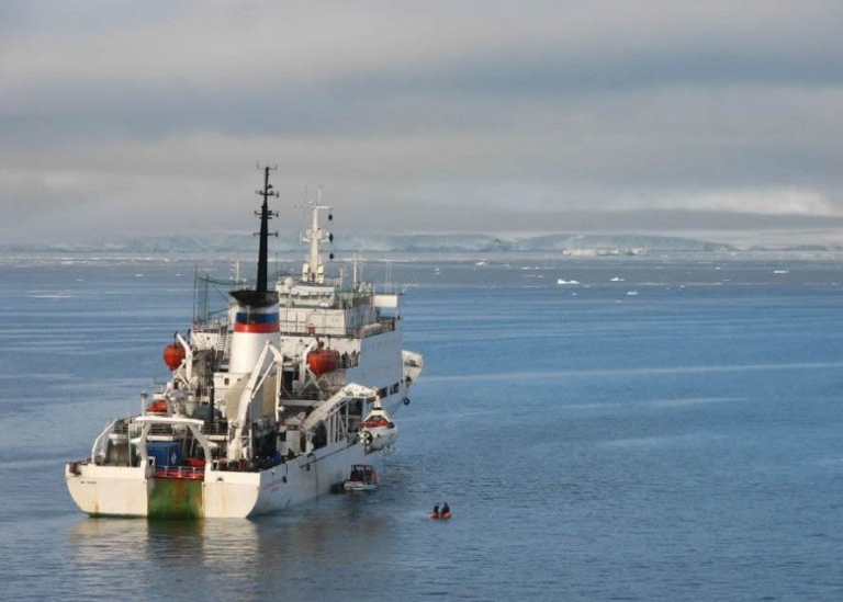 ship on expedition to East Siberia