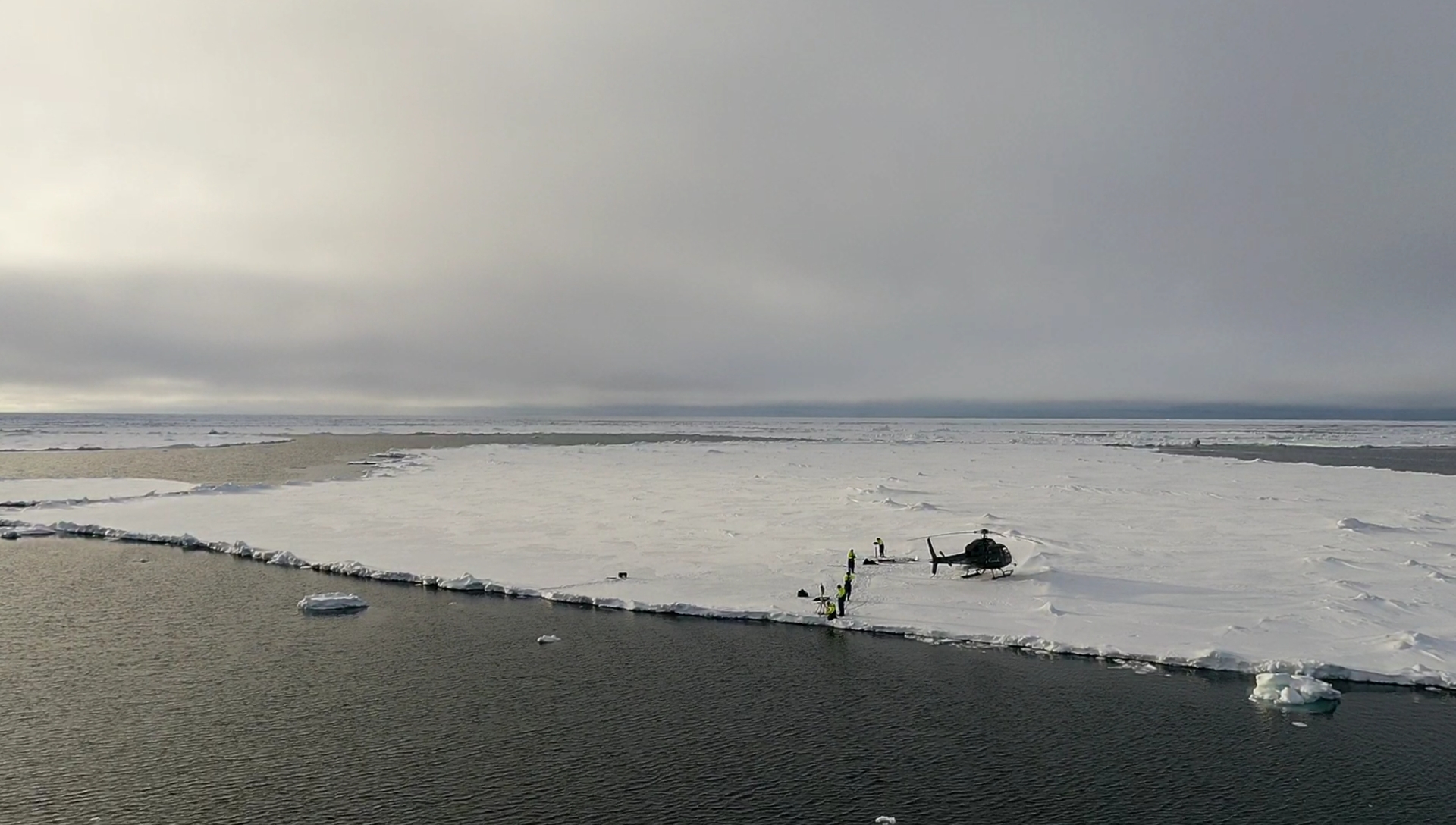 Caption: Making ocean observations at the ice edge.