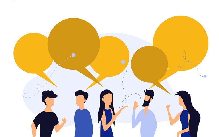 Illustration of people talking chat bubbles. Illustration: Dzmitry Baranau, MostPhotos