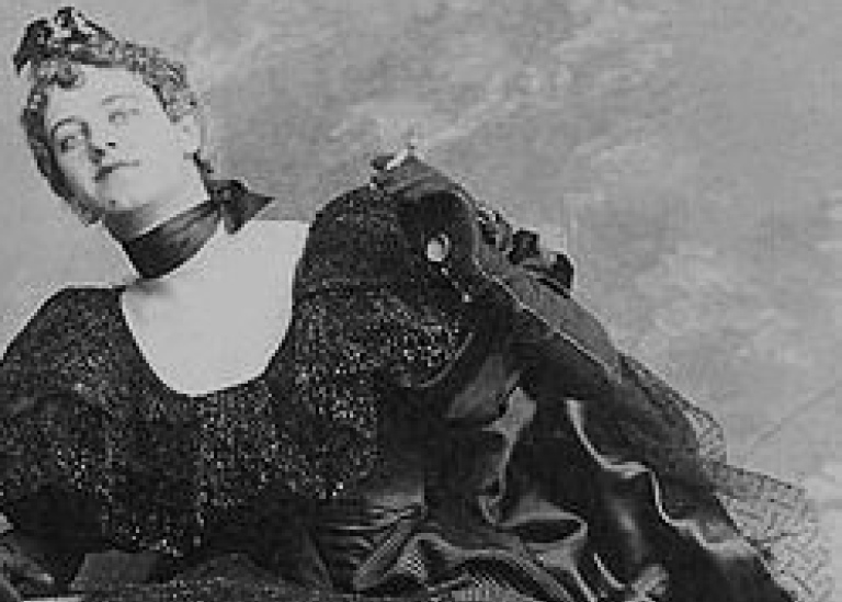 Henry Symes Lehr in drag for an amateur theatrical performance. Before 1929. Wikimedia Commons.