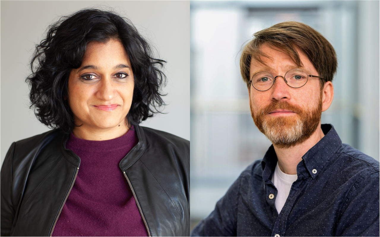 Porträttfoto på Anandi Hattiangadi respektive Fredrik Jansson.