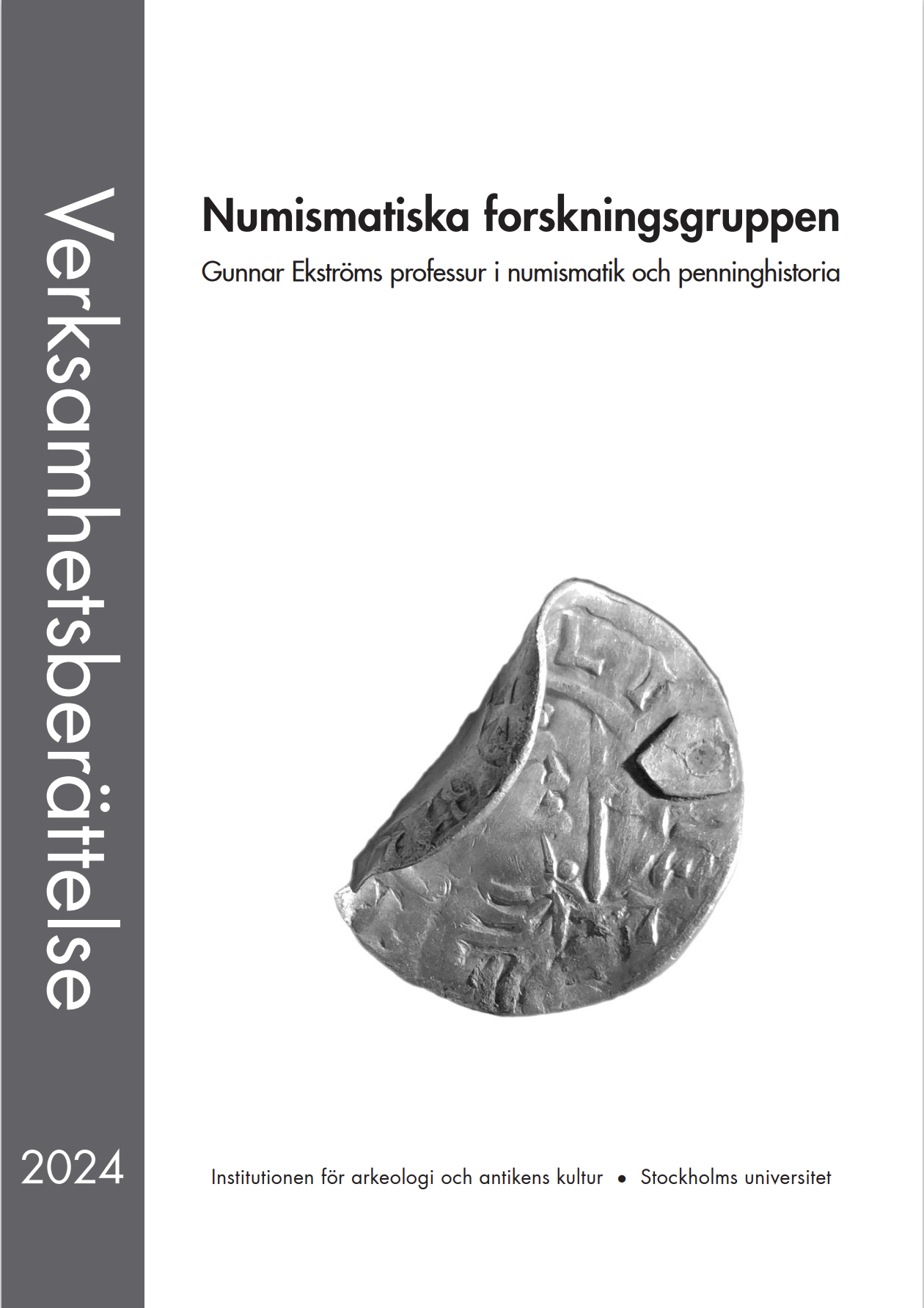 Framsidan på Numismatiska Forskningsgruppens Verksamhetsberättelse 2024
