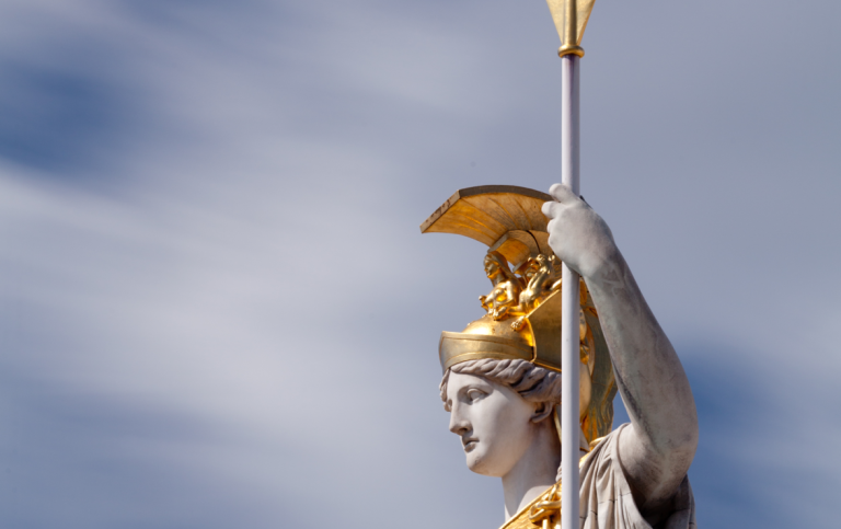 Athena, goddess in Greek mythology, symbol of law and justice