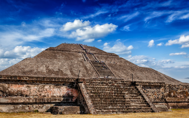 The Pyramid of the Sun in Teotihuacan, Mexico.