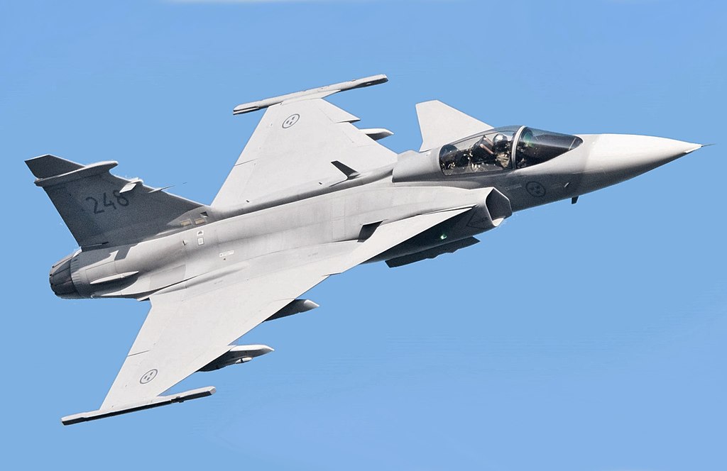 Saab Gripen at the Kaivopuisto air show in June