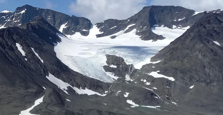 Isfjallsglaciären, Tarfala Valley, northern Sweden.