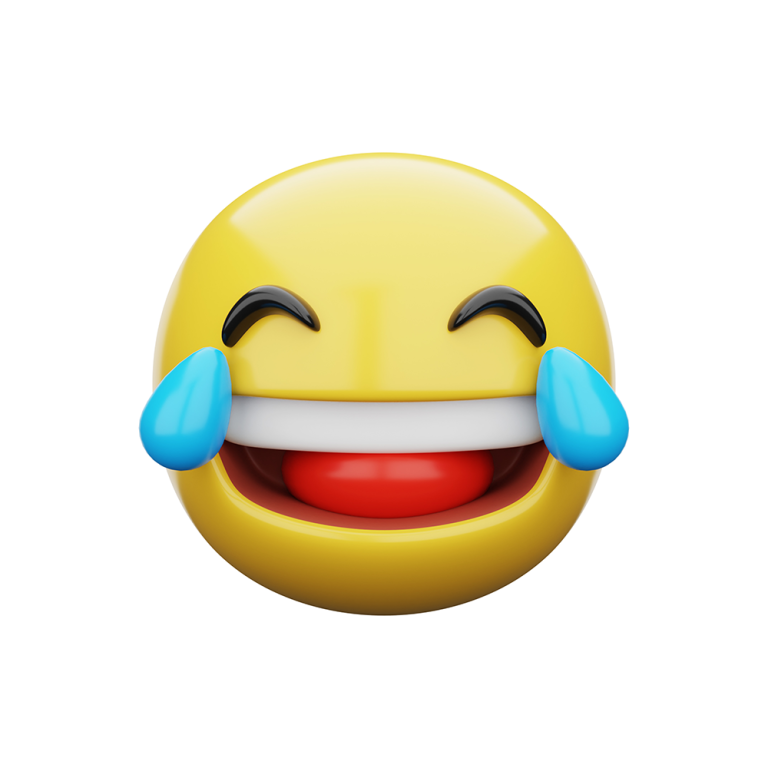 Smiley i 3D som skrattar och gråter