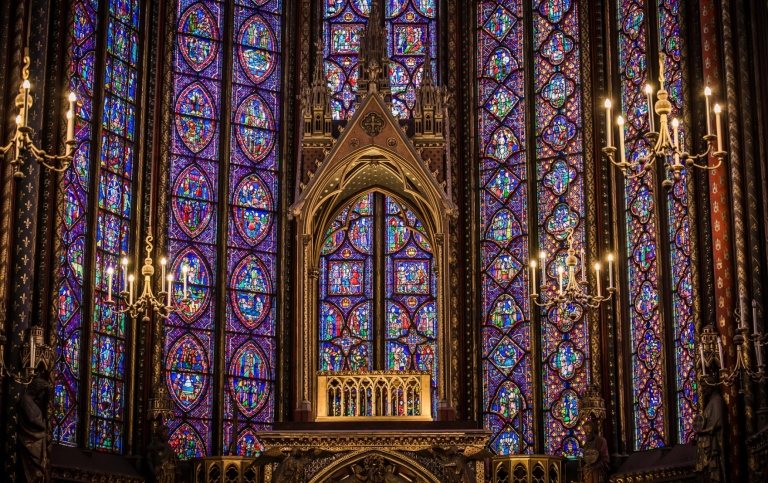 Fönster med glasmålning, Sainte-Chapelle Paris