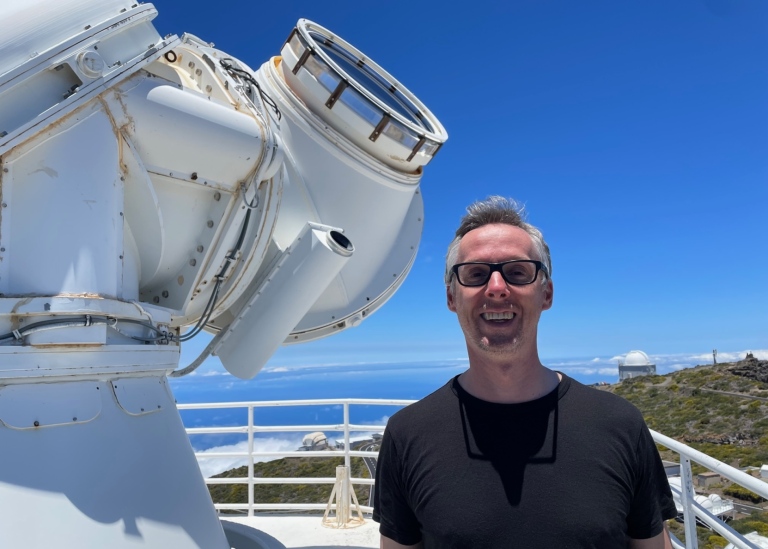 Jorrit next to Swedish solar telescope