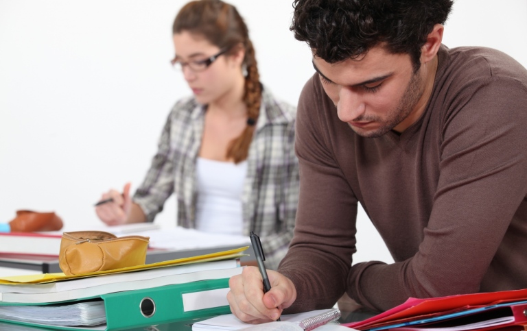 Students studying