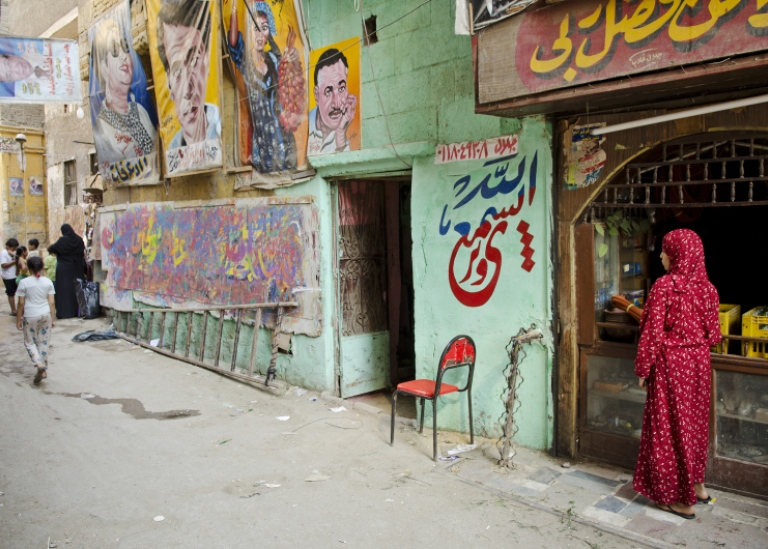 Street with wall art in Lebanon