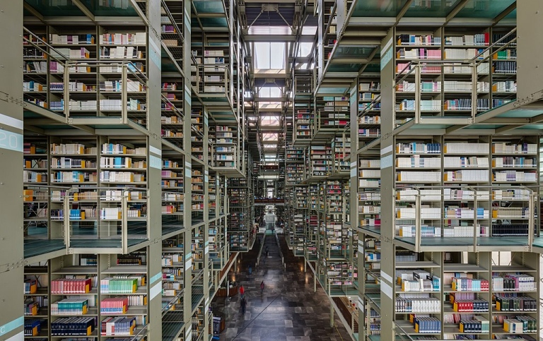  Interior of the Vasconcelos Library [biblioteca Vasconcelos] in Mexico City