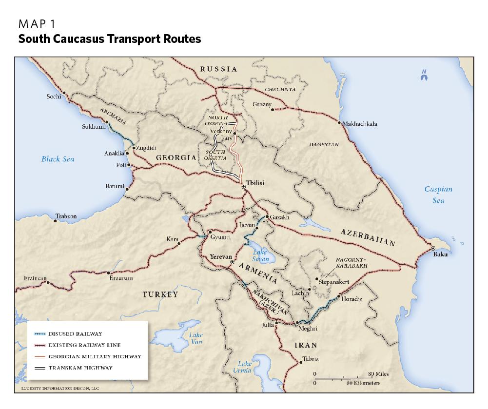 South Caucasus Transport Map