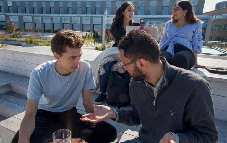 Students on the terrace in Albano.