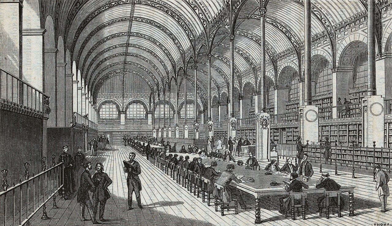 New library of Sainte Geneviève (Paris, 1859). Nouvelle bibliothèque Sainte-Geneviève (Paris, 1859).