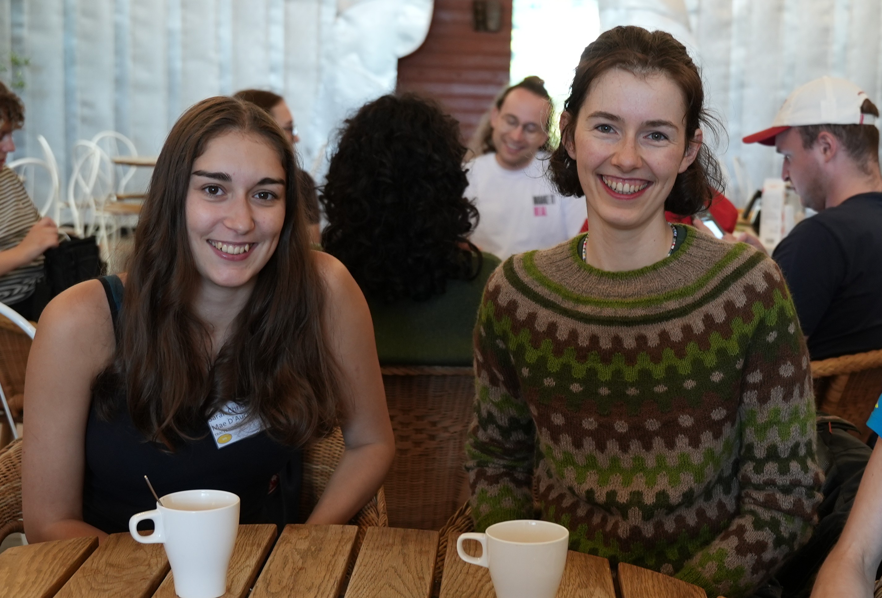 Two students having coffee.