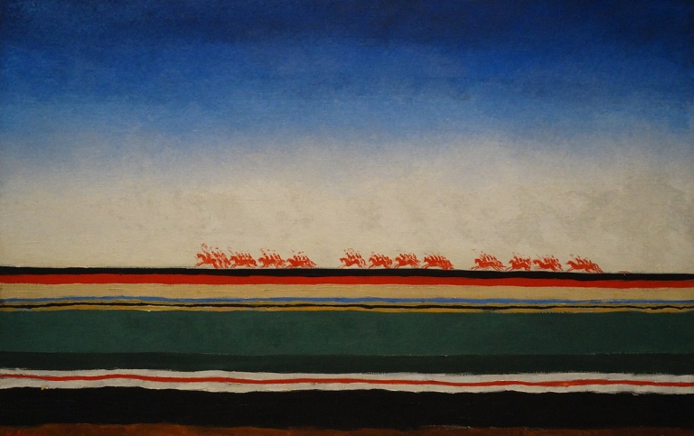 Kazimir Malevitj, "Det röda kavalleriet anfaller" (1928–1932).