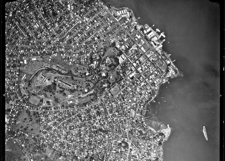 Flygfoto från Freetown i Sierra Leone