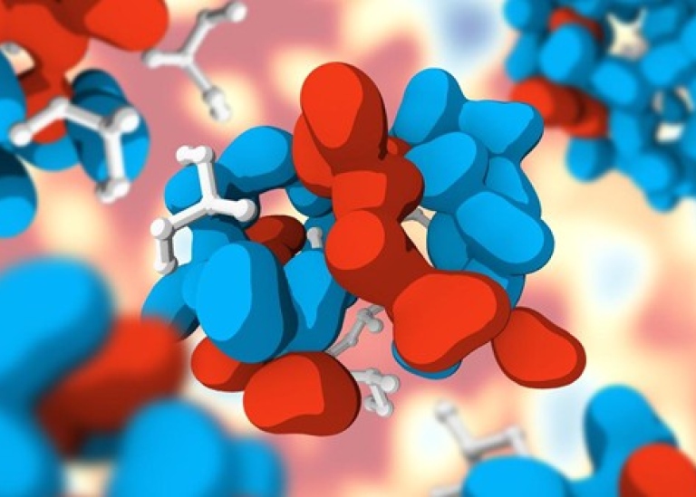 Molecular dynamics simulation snapshot showing the interplay of glycerol with water