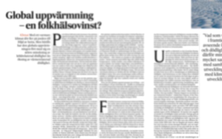 Skärmdump på artikel i Svenska Dagbladet skriven av Fredrik Charpentier Ljungqvist.