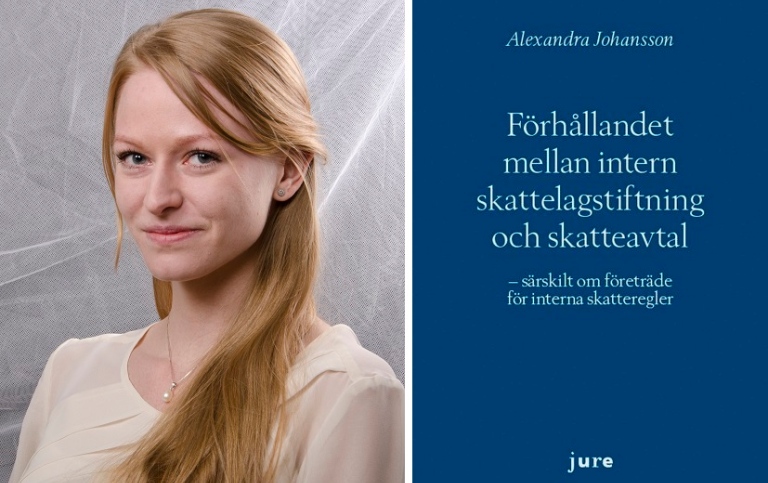 Porträtt på Alexandra och en bild på avhandlingens omslag