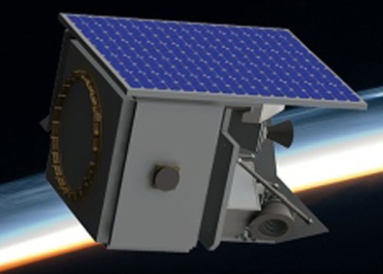 Satellit i rymden. Foto: OHB Sweden and SNSA