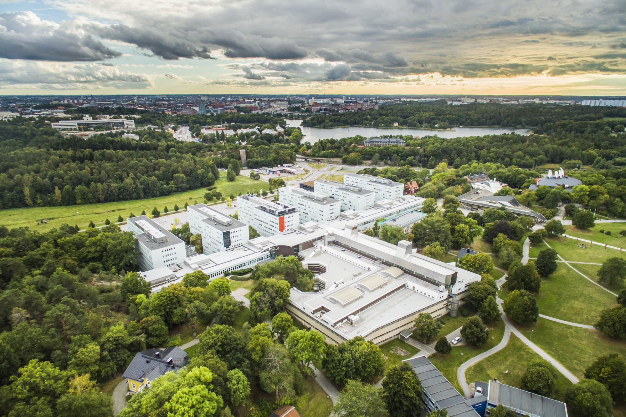 Aerial view of Frescati campus. Photo: Clément Morin/Stockholm University