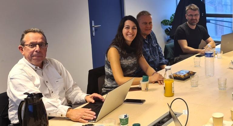 DSVs Uno Fors, Ioanna Miliou, Stefan Möller och Panagiotis Papapetrou på möte i Marseille.