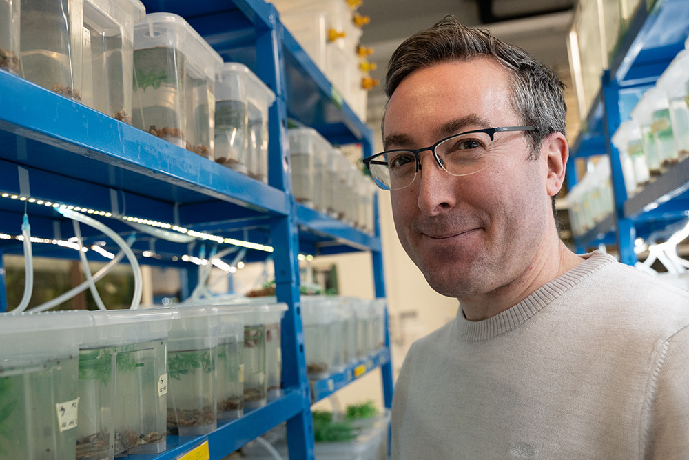 Researcher John Fitzpatrick in a lab.