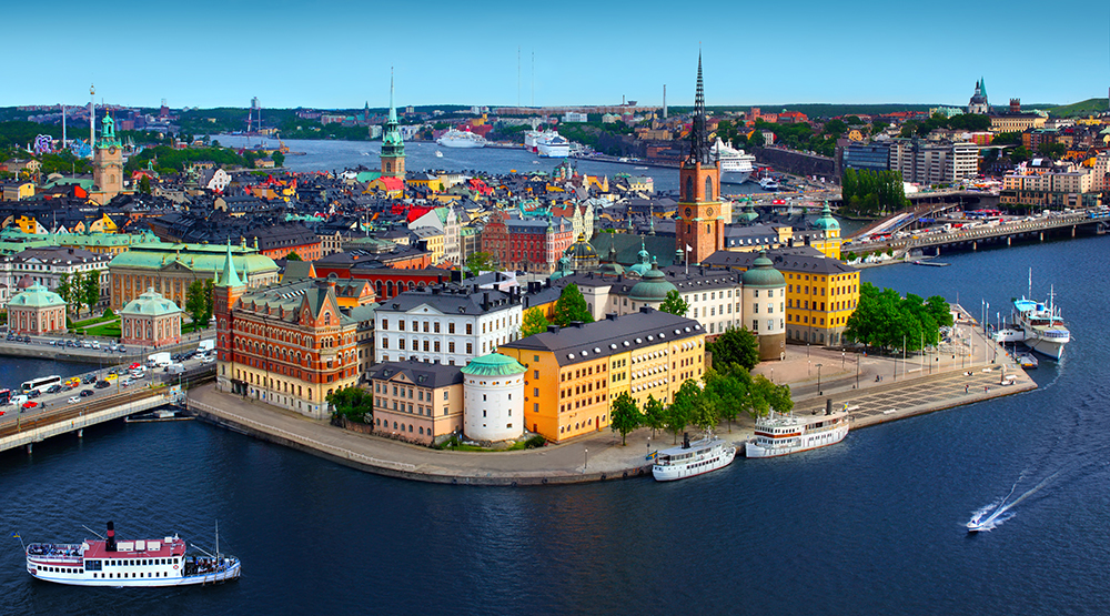 Vy över Riddarholmen och Gamla stan.