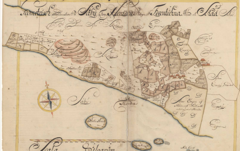 Historisk karta från 1692–1730.