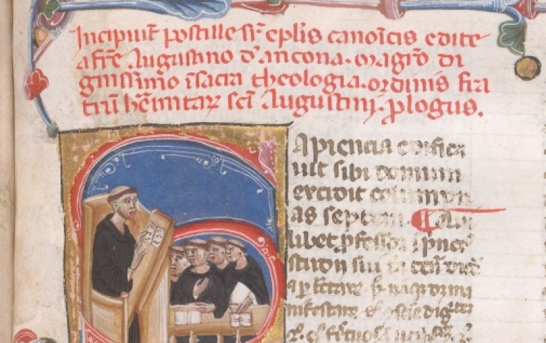 Handskriftsbild: London, British, Library, MS. Burney 43, f. 165 (detalj)