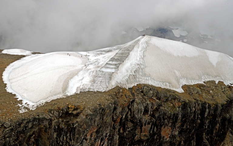 Polarmiljöer, Sydtoppen med glaciär, Kebnekaise. Fotograf Per Holmlund.