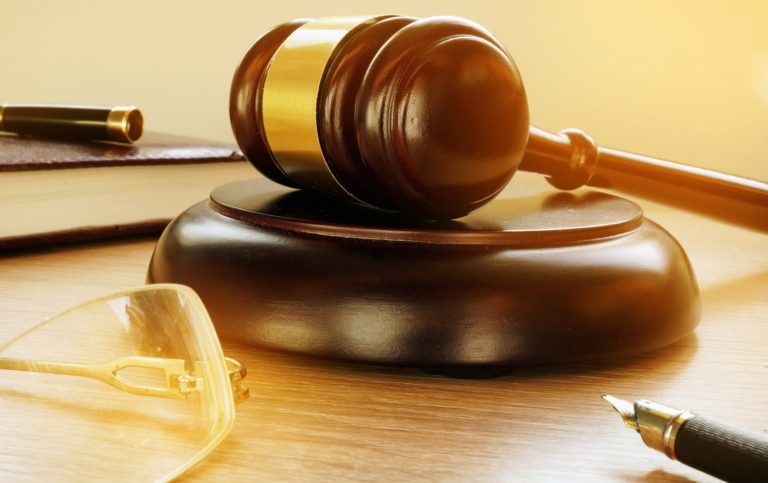Gavel in the court. Justice and legislation concept.