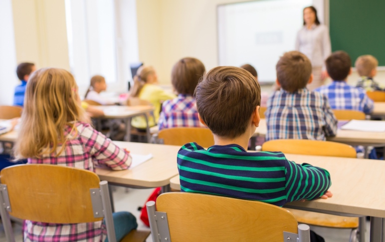 Young pupils in the classroom.
