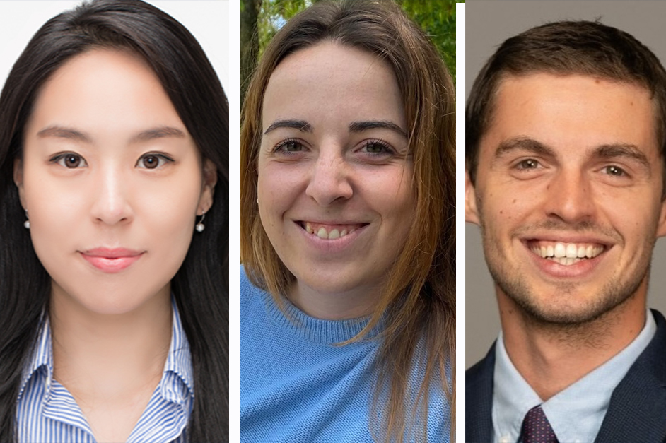 From left: Eunsil Choi, Andrea Knapp, and Paul Vernus, visiting researchers at the Stockholm Center on Global Governance this fall. Photo: Personal photos
