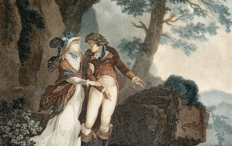 Illustration från Jean-Jacques Rousseaus Julie eller Den nya Héloïse, 1761