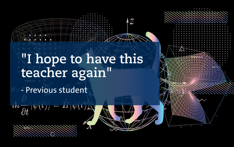 Citat på engelska från tidigare student. "I hope to have this teacher again."