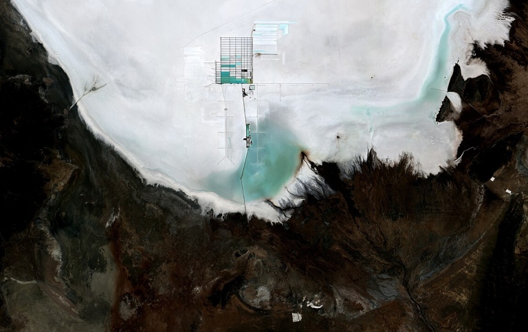 Lithium mine at Bolivia´s Uyuni Salt Flat. That´s the highest and largest salt flat in the World.