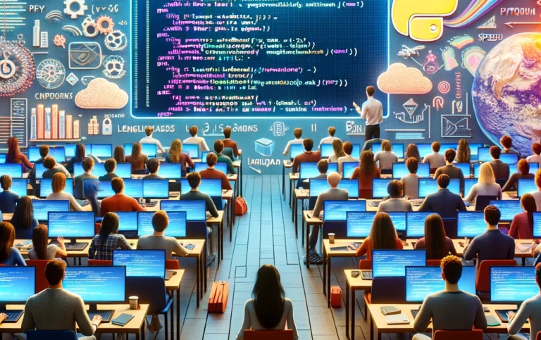 AI-generated image from the course description of LIS020