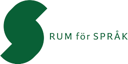 Logotyp Rum för språk grön liggande