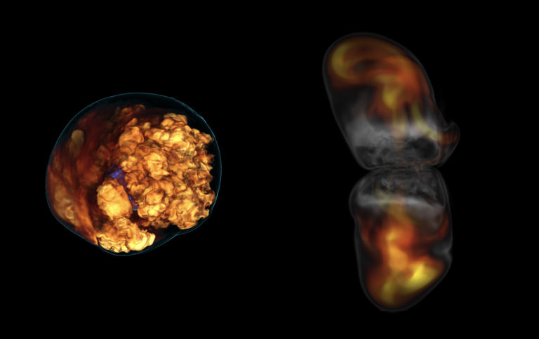 Numerical simulation of a supernova.