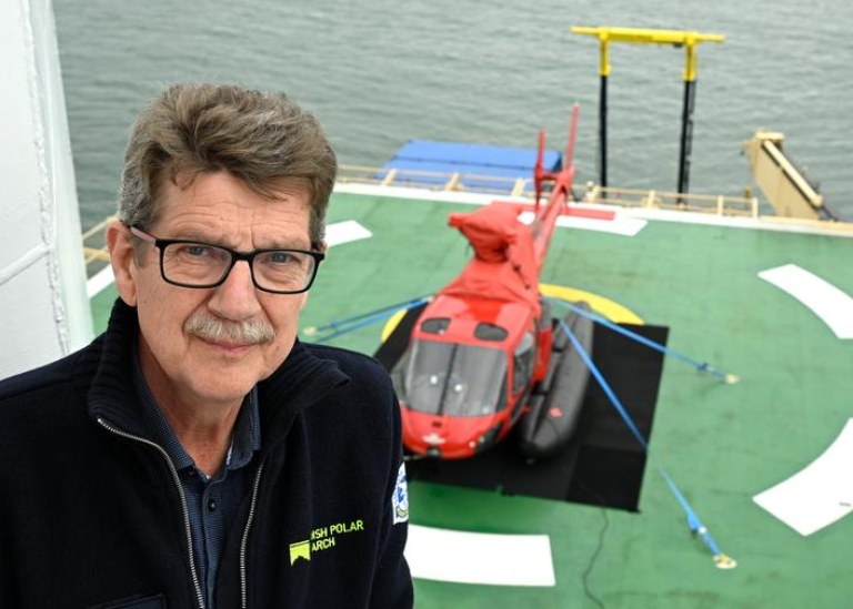 Michael Tjernström ombord på Oden.