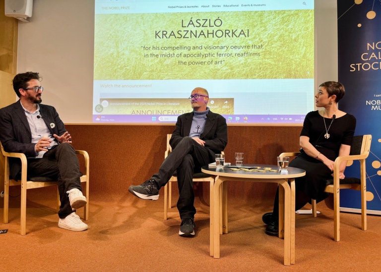 Maria Trejling, researcher in litterature, Adnam Mahmutovic, professor of Literature, Bo G. Ekelund,