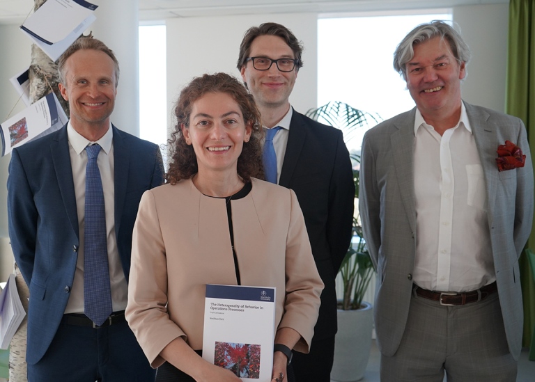 Supervisors Olov Isaksson, Fredrik Eng Larsson, Professor Thomas Hartman and Neslihan Özlü.